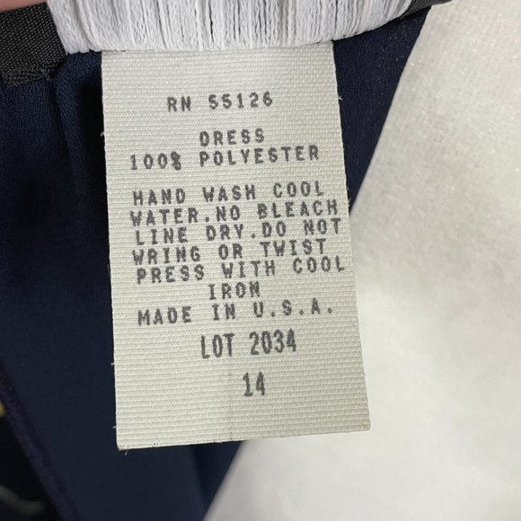 1980s Navy Floral Dress by Positive Attitude - Picture 5 of 5